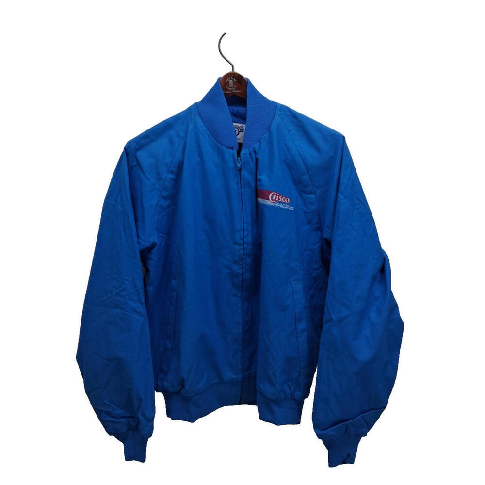 NASCAR VTG Crisco MBA Men's Racing Jacket M Blue Cotton Shell  Embroidered NOS